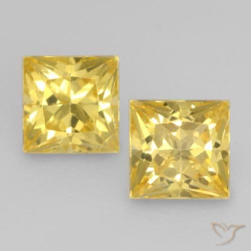 0.74ct Natural Tuscany Yellow Sapphire, Square, 3.7x3.7 mm