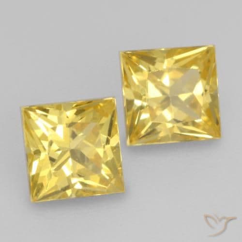 0.74ct Natural Tuscany Yellow Sapphire, Square, 3.7x3.7 mm