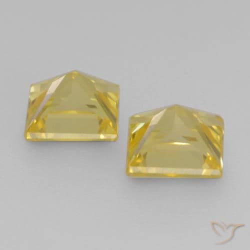 0.68ct Natural Medium Yellow Sapphire, Square, 3.7x3.6 mm