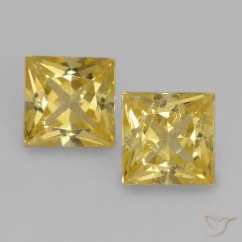 0.65ct Natural Tuscany Yellow Sapphire, Square, 3.6x3.6 mm