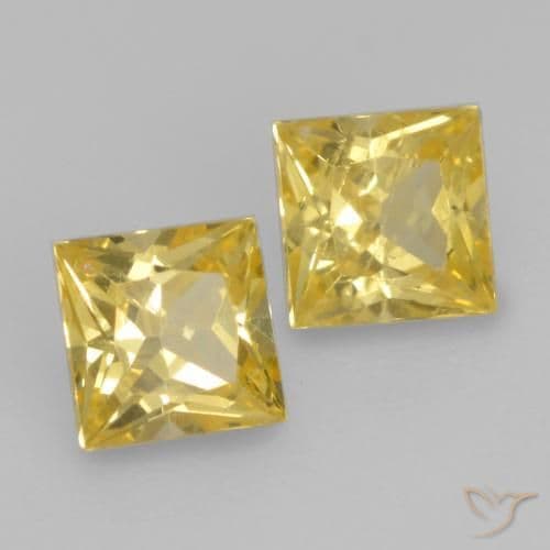 0.65ct Natural Tuscany Yellow Sapphire, Square, 3.6x3.6 mm