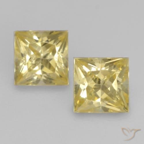 1.68ct Natural Yellow Sapphire, Square, 3.2x3.1 mm