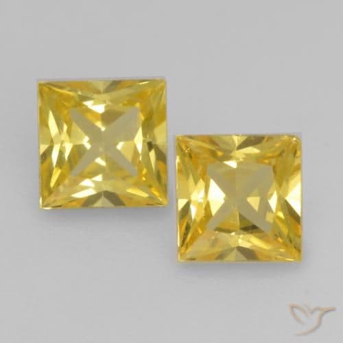 0.55ct Natural Medium Yellow Sapphire, Square, 3.5x3.5 mm