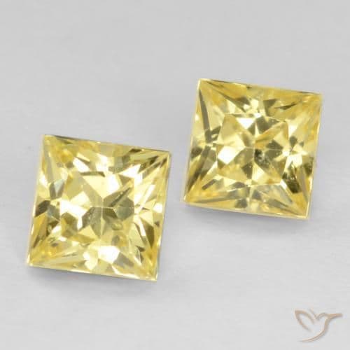 0.64ct Natural Yellow Sapphire, Square, 3.6x3.6 mm
