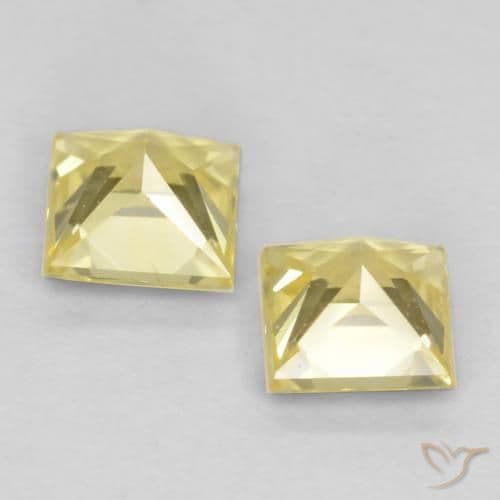 0.64ct Natural Yellow Sapphire, Square, 3.6x3.6 mm