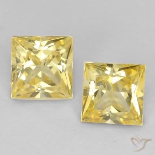 0.70ct Natural Medium Yellow Sapphire, Square, 3.7x3.6 mm