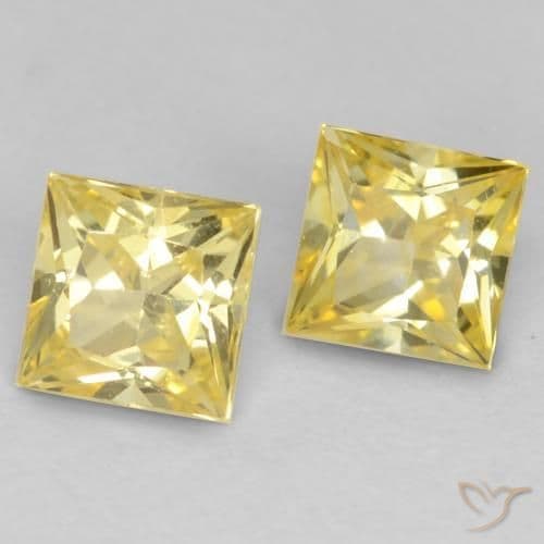 0.70ct Natural Medium Yellow Sapphire, Square, 3.7x3.6 mm