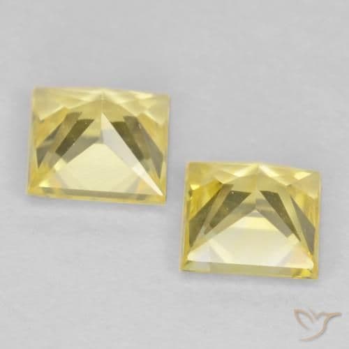 0.70ct Natural Medium Yellow Sapphire, Square, 3.7x3.6 mm
