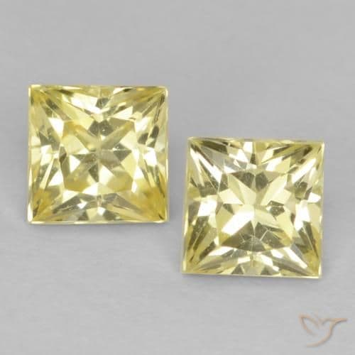 0.74ct Natural Yellow Sapphire, Square, 3.6x3.6 mm
