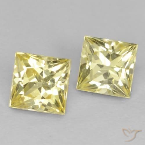 0.74ct Natural Yellow Sapphire, Square, 3.6x3.6 mm