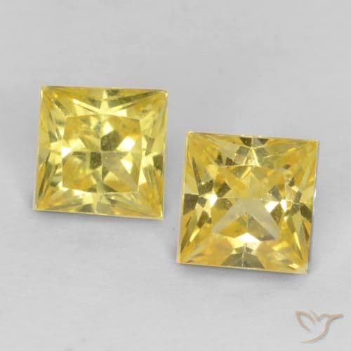 0.61ct Natural Medium Yellow Sapphire, Square, 3.6x3.6 mm