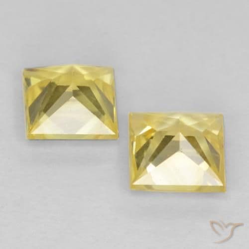 0.61ct Natural Medium Yellow Sapphire, Square, 3.6x3.6 mm