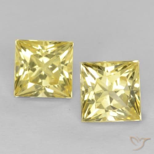 0.70ct Natural Tuscany Yellow Sapphire, Square, 3.7x3.7 mm