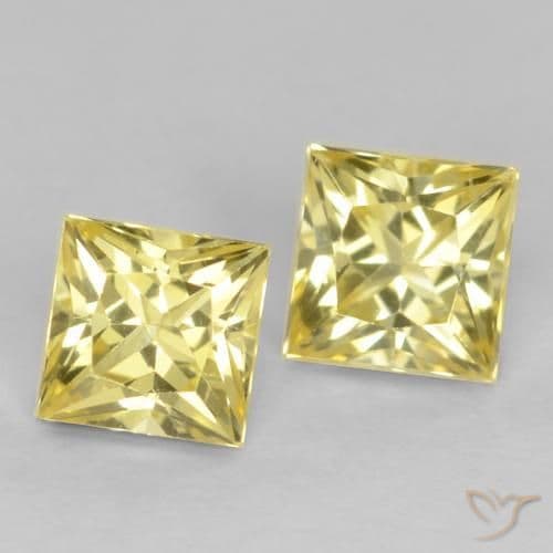 0.70ct Natural Tuscany Yellow Sapphire, Square, 3.7x3.7 mm
