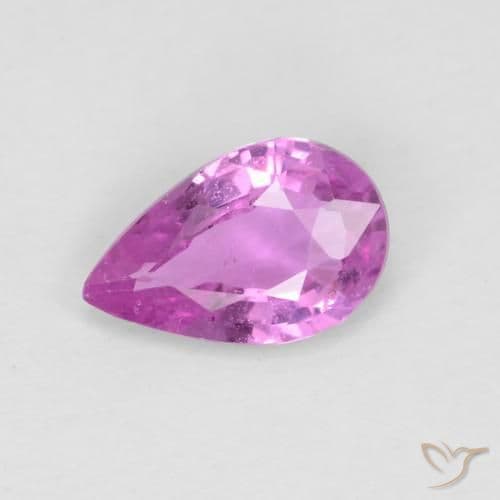 0.48ct Reddish Purple Sapphire, Pear Shape, 6.4x4.2 mm