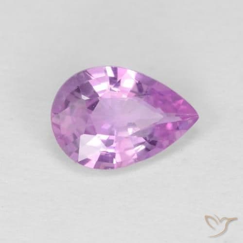 0.59ct Medium Purple Sapphire, Pear Shape, 6.4x4.5 mm