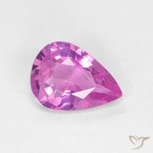 0.58ct Medium Purple Sapphire, Pear Shape, 6.2x4.5 mm