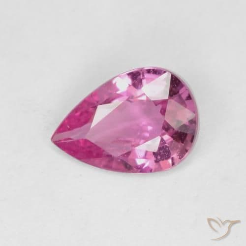 0.49ct Royal Purple Pink Sapphire, Pear Shape, 6.4x4.5 mm