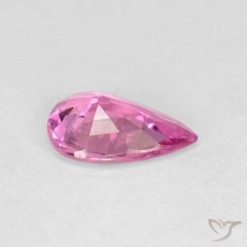 0.49ct Royal Purple Pink Sapphire, Pear Shape, 6.4x4.5 mm