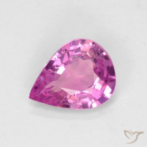 0.72ct Intense Pinkish Purple Sapphire, Pear Shape, 6.1x4.8 mm