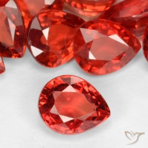 0.47ct Bright Crimson Red Sapphire, Pear Shape, 5.3x4.5 mm