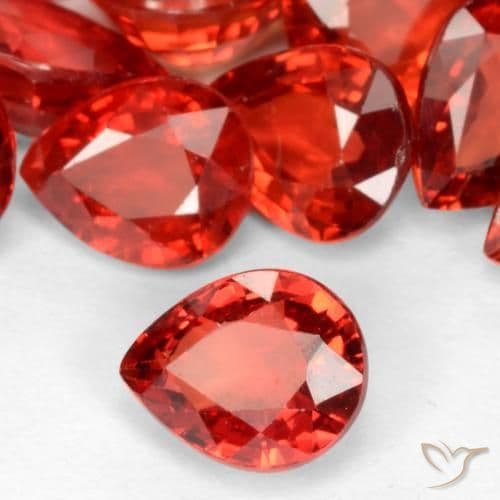 0.47ct Bright Crimson Red Sapphire, Pear Shape, 5.3x4.5 mm