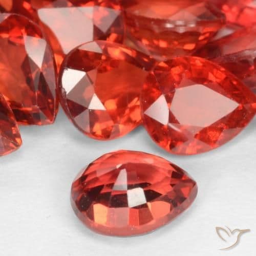0.47ct Bright Crimson Red Sapphire, Pear Shape, 5.3x4.5 mm