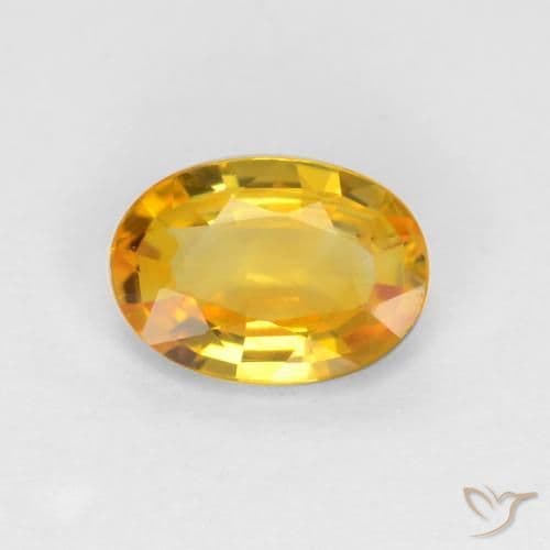 0.62ct Natural Golden Sapphire, Oval Cut, 6.6x4.7 mm