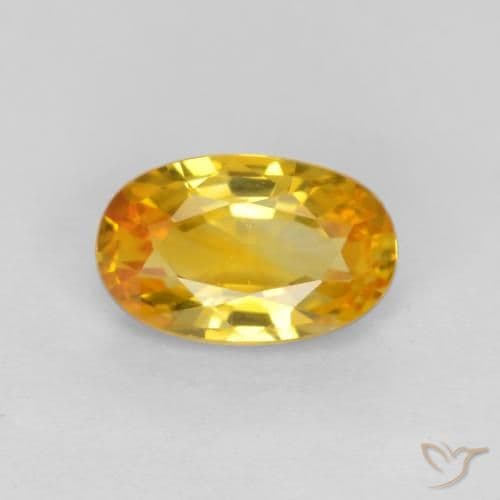 0.72ct Deep Golden Orange Sapphire, Oval Cut, 6.8x4.3 mm