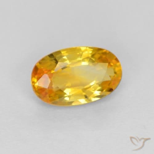 0.72ct Deep Golden Orange Sapphire, Oval Cut, 6.8x4.3 mm
