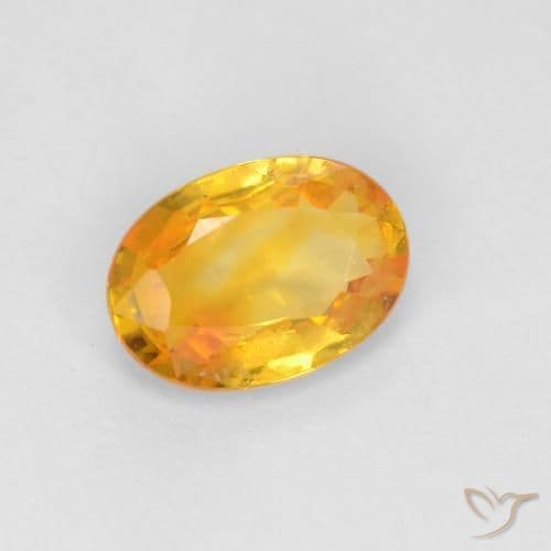 0.70ct Natural Medium Golden Sapphire, Oval Cut, 6.6x4.7 mm