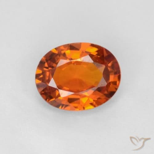 0.59ct Natural Reddish Orange Sapphire, Oval Cut, 5.8x4.5 mm