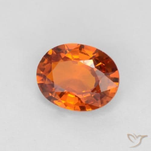 0.58ct Natural Deep Orange Sapphire, Oval Cut, 5.7x4.5 mm