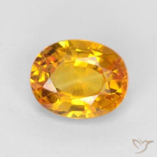 0.59ct Deep Orange-Gold Sapphire, Oval Cut, 5.5x4.4 mm