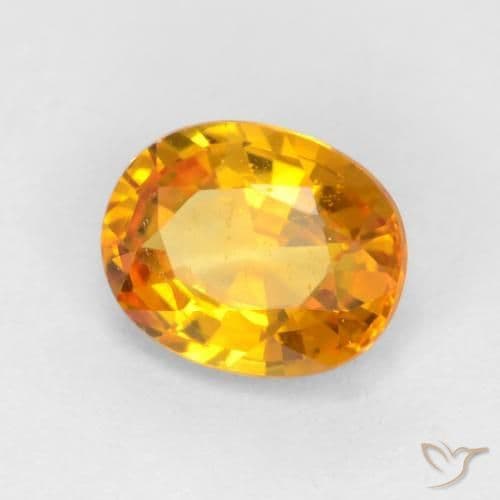 0.59ct Deep Orange-Gold Sapphire, Oval Cut, 5.5x4.4 mm