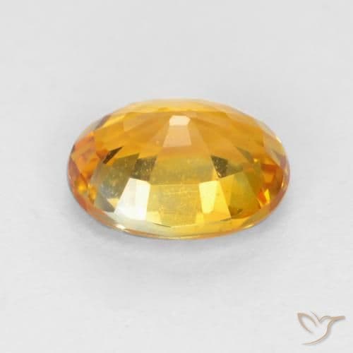 0.59ct Deep Orange-Gold Sapphire, Oval Cut, 5.5x4.4 mm