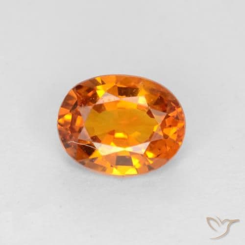 0.59ct Natural Bright Orange Sapphire, Oval Cut, 5.8x4.2 mm