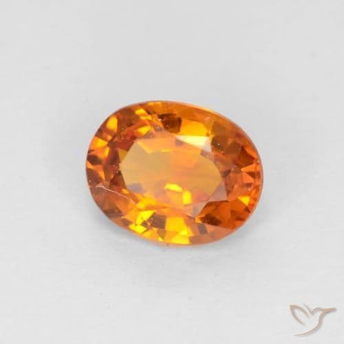 0.57ct Natural Apricot Orange Sapphire, Oval Cut, 5.6x4.3 mm