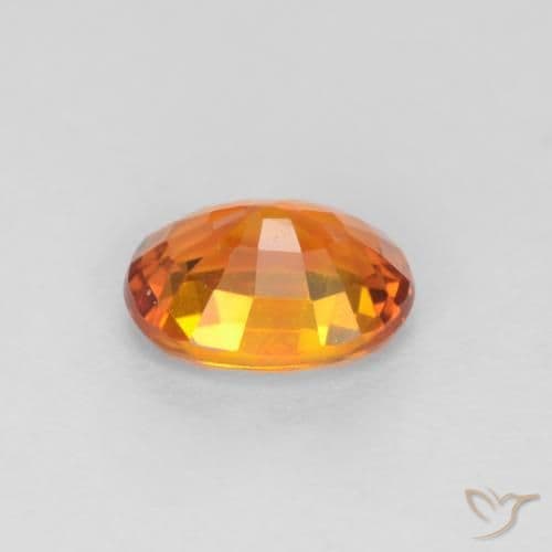 0.57ct Natural Apricot Orange Sapphire, Oval Cut, 5.6x4.3 mm