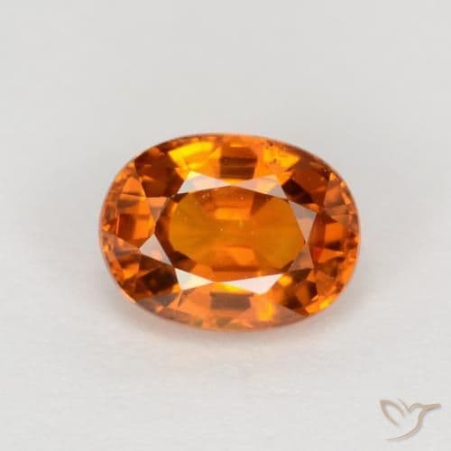 0.59ct Natural Reddish Orange Sapphire, Oval Cut, 5.8x4.5 mm
