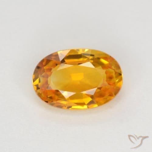 0.72ct Deep Orange-Gold Sapphire, Oval Cut, 6.4x4.4 mm