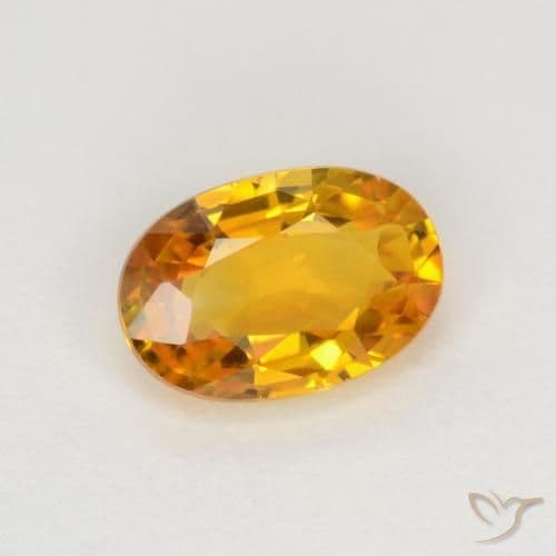 0.72ct Deep Orange-Gold Sapphire, Oval Cut, 6.4x4.4 mm