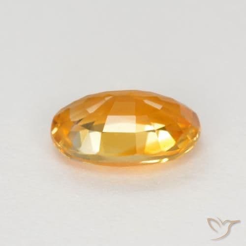 0.72ct Deep Orange-Gold Sapphire, Oval Cut, 6.4x4.4 mm