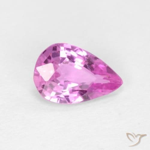 0.46ct Deep Pinkish Purple Sapphire, Pear Shape, 6.1x4.1 mm