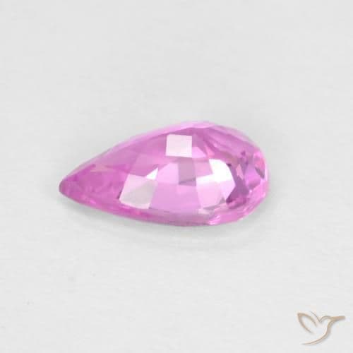 0.46ct Deep Pinkish Purple Sapphire, Pear Shape, 6.1x4.1 mm