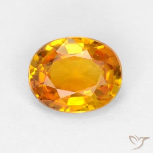 0.59ct Deep Orange-Gold Sapphire, Oval Cut, 5.5x4.4 mm