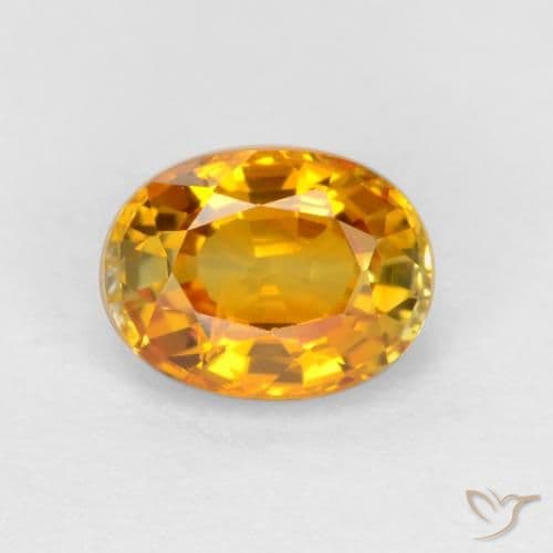 0.59ct Deep Orange-Gold Sapphire, Oval Cut, 5.5x4.4 mm