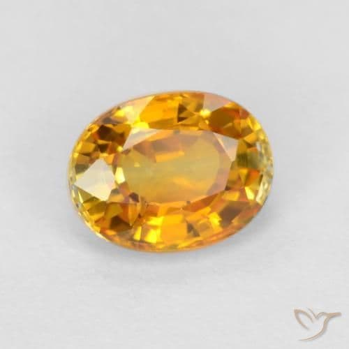 0.72ct Dark Orange-Gold Sapphire, Oval Cut, 5.7x4.3 mm