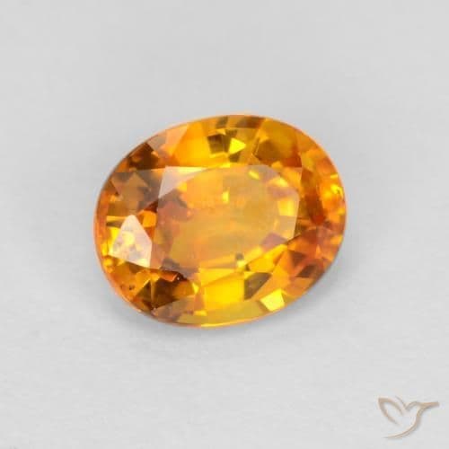 0.72ct Dark Orange-Gold Sapphire, Oval Cut, 5.8x4.7 mm