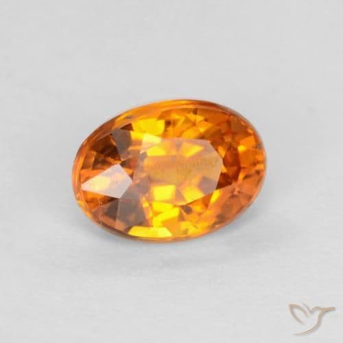0.59ct Natural Apricot Orange Sapphire, Oval Cut, 5.5x3.9 mm